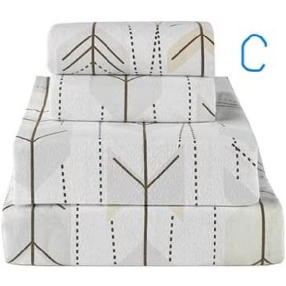 New Flannel Collection-100% Cotton Bed Sheet Set, 2 Sides Brushed for Extra Comf - Picture 3 of 9